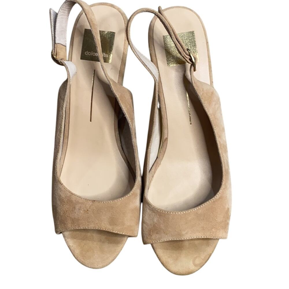 Dolce Vita Jute Suede Espadrille Peep Toe Wedge Sandals, size 10 - Picture 2 of 5